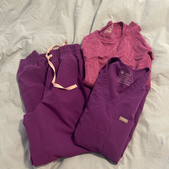 Figs Pants - Figs Purple High Waisted Joggers Set